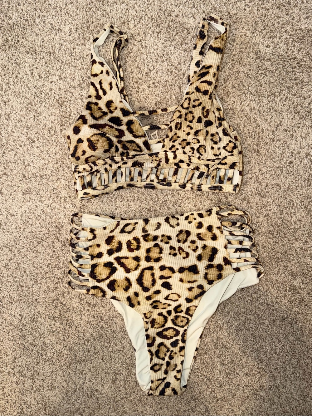 Leopard Print High-Waist Bikini Set